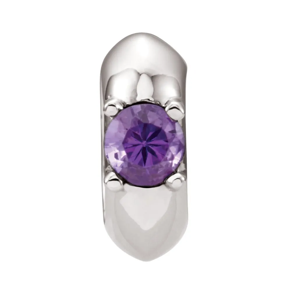 14k White Gold February Birth of a Child™ Miniature Birthstone Ring Pendant