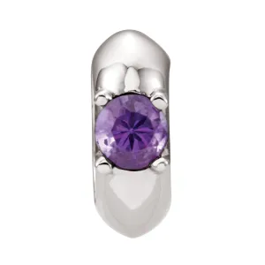 14k White Gold February Birth of a Child™ Miniature Birthstone Ring Pendant