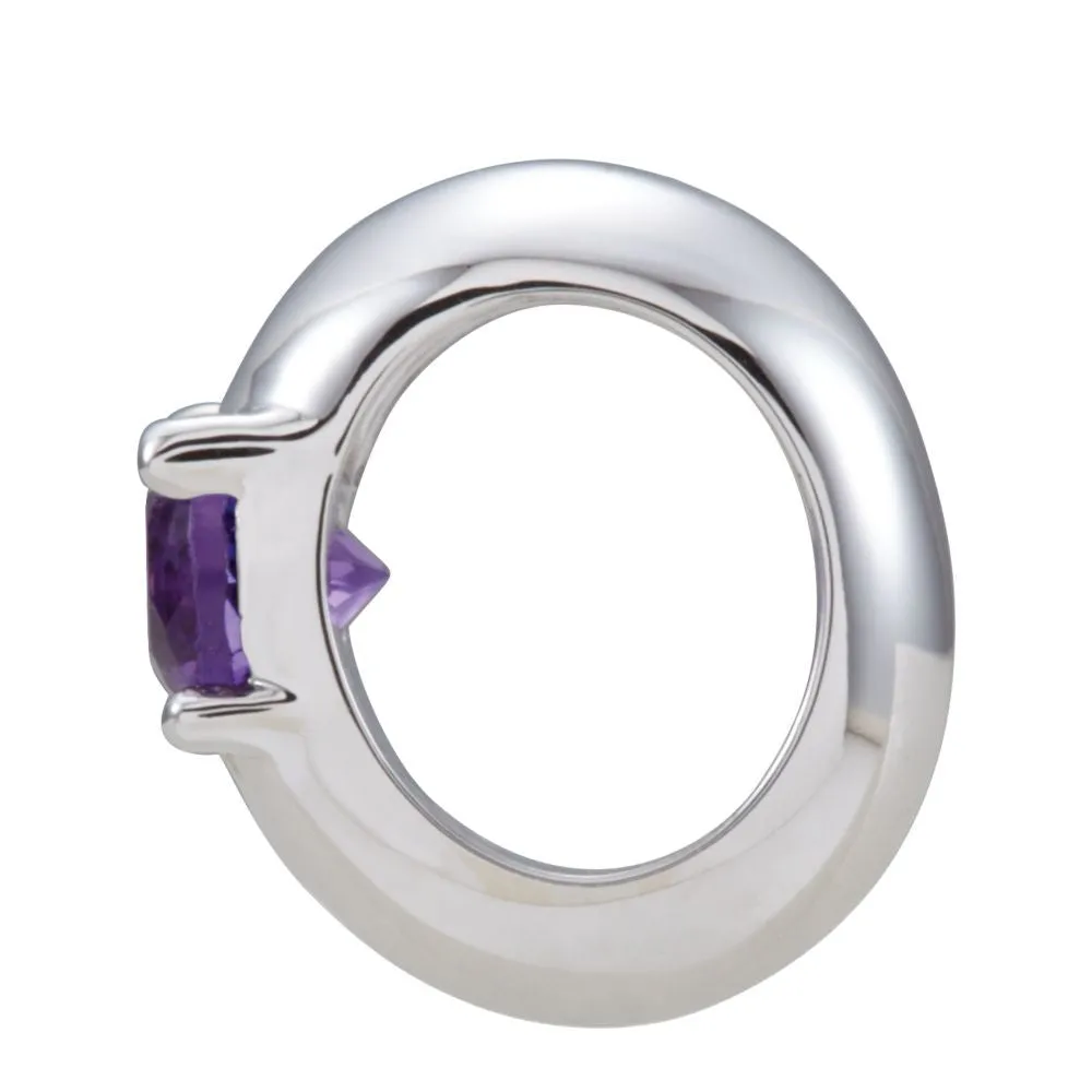 14k White Gold February Birth of a Child™ Miniature Birthstone Ring Pendant