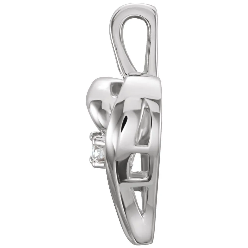 14k White Gold Heart Pendant