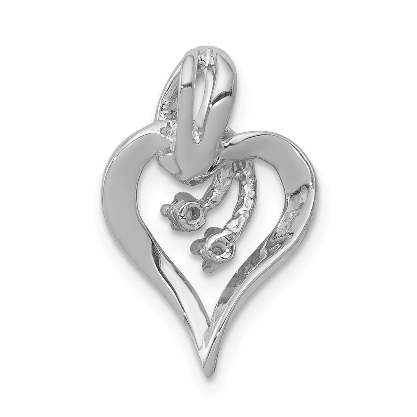 14k White Gold l1 Clarity G-I Color Diamond Fancy Heart Pendant