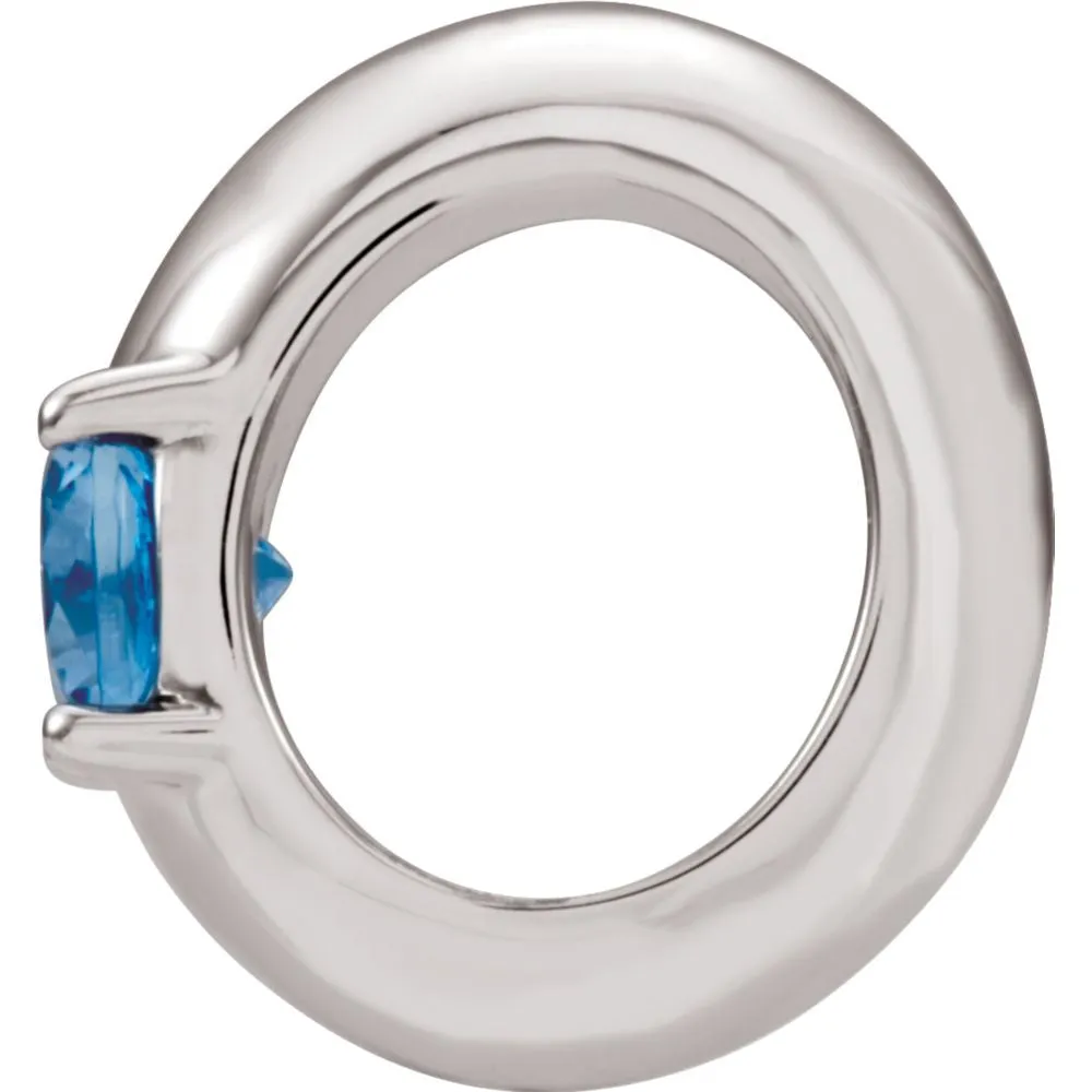 14k White Gold March Birth of a Child™ Miniature Birthstone Ring Pendant