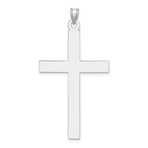 14k White Gold Polished Cross Pendant