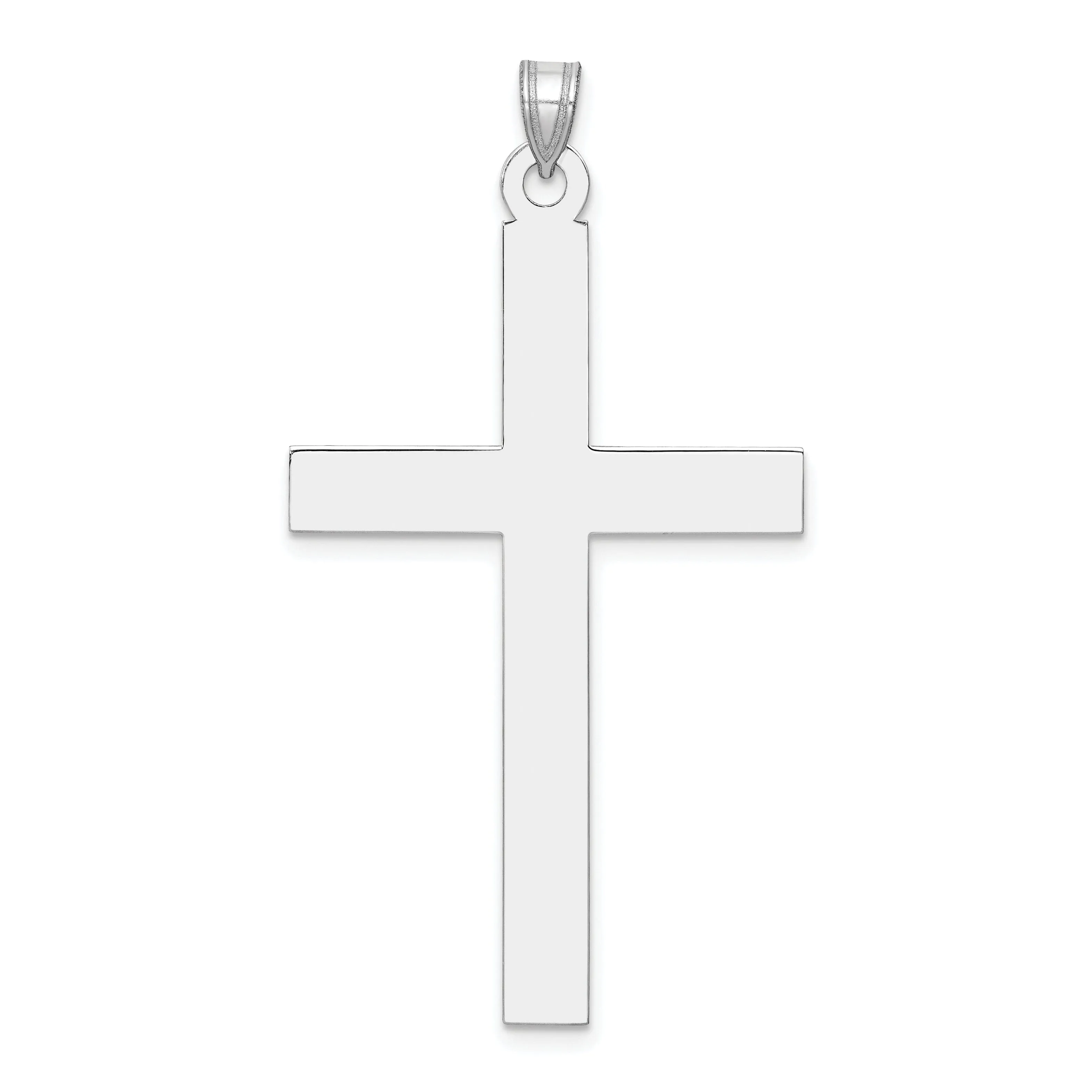 14k White Gold Polished Cross Pendant