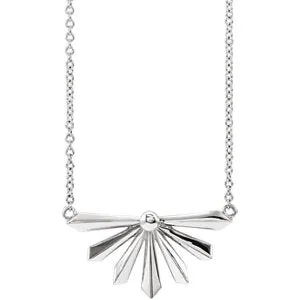14K White Starburst 16" Necklace