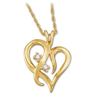 14K Yellow .03 CTW Diamond Heart 18" Necklace