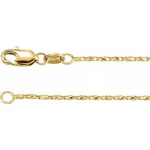 14K Yellow 1 mm Raso 18" Chain
