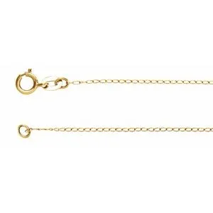 14K Yellow 1 mm Solid Baby Curb 18" Chain