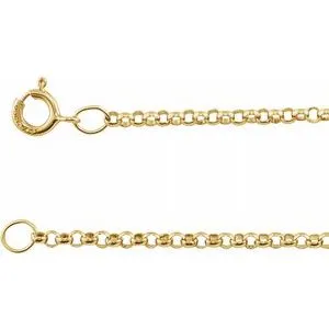 14K Yellow 1.5 mm Solid Rolo 16" Chain