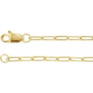 14K Yellow 1.95 mm Elongated Flat Link 16" Chain