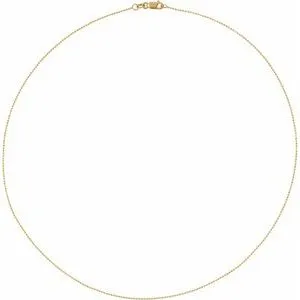 14K Yellow 1mm Diamond-Cut Bead 24" Chain