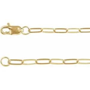 14K Yellow 2.1 mm Paperclip-Style 16" Chain