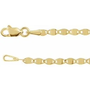 14K Yellow 2.7 mm Mirror Link 18" Chain