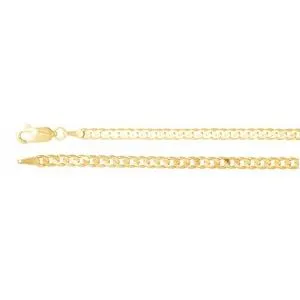14K Yellow 3 mm Solid Curb 24" Chain