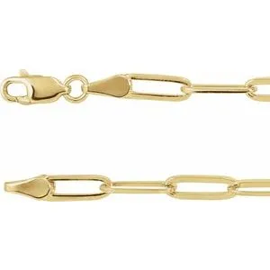 14K Yellow 3.85 mm Paperclip-Style 16" Chain
