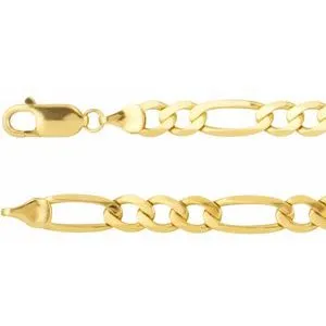 14K Yellow 5.5 mm Figaro 20" Chain