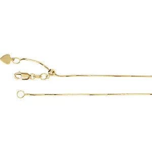 14K Yellow .8 mm Adjustable Snake 22" Chain