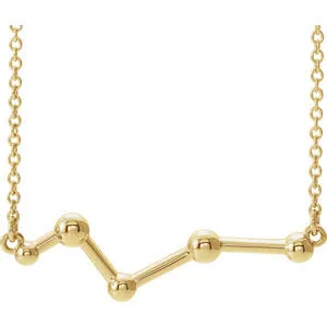 14K Yellow Constellation Bar 18" Necklace