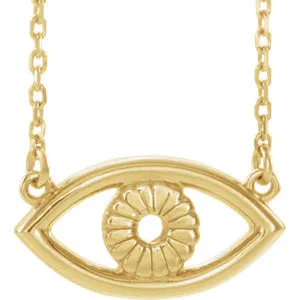 14K Yellow Evil Eye 18" Necklace