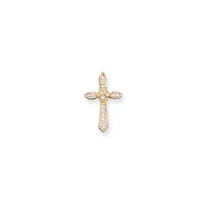 14k Yellow Gold .15cttw Diamond Cross Pendant