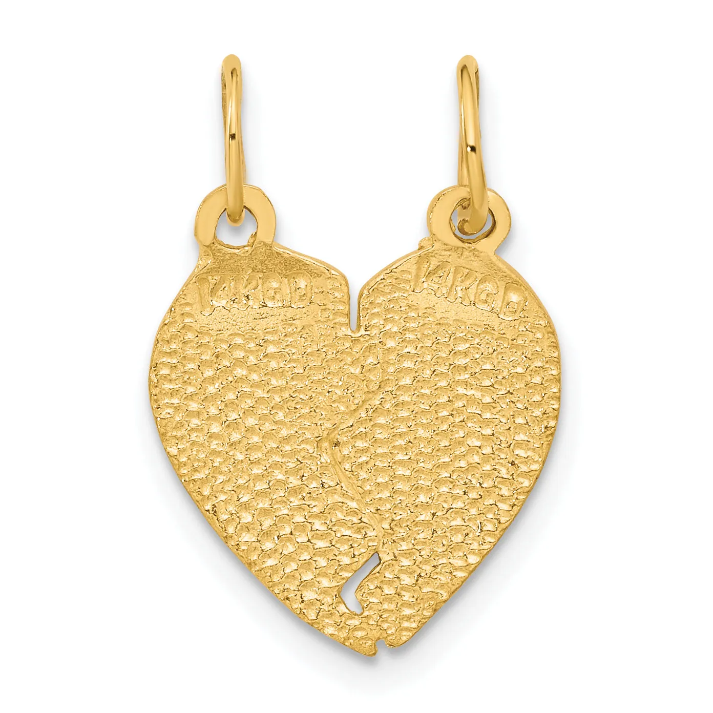 14k Yellow Gold Break Apart MY LOVE TO YOU I GIVE MY HEART Pendant