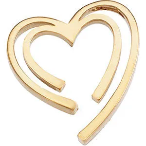 14k Yellow Gold Double Heart Pendant