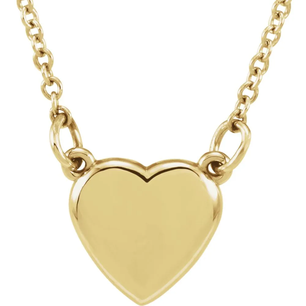 14k Yellow Gold Heart 18" Necklace