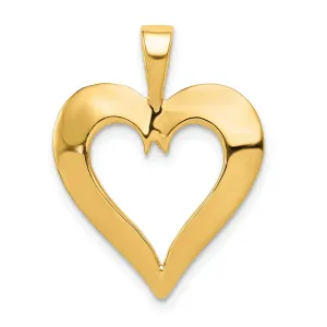 14k Yellow Gold Heart Charm Pendant