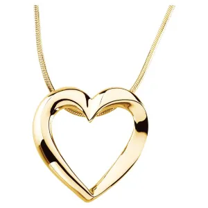 14k Yellow Gold Heart Pendant on a 18" Round Snake Chain
