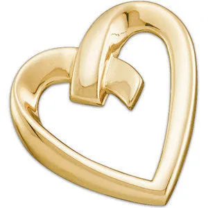 14k Yellow Gold Heart Pendant Slide