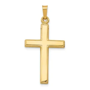 14k Yellow Gold Hollow Cross Pendant