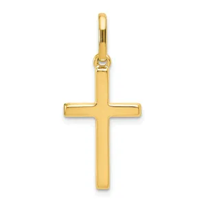 14k Yellow Gold Hollow Cross Pendant