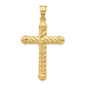 14k Yellow Gold Hollow Cross Pendant