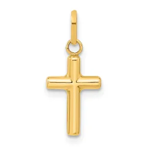 14k Yellow Gold Hollow Cross Pendant