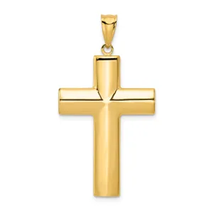 14k Yellow Gold Hollow Cross Pendant