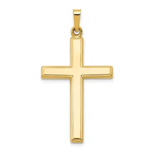 14k Yellow Gold Hollow Cross Pendant