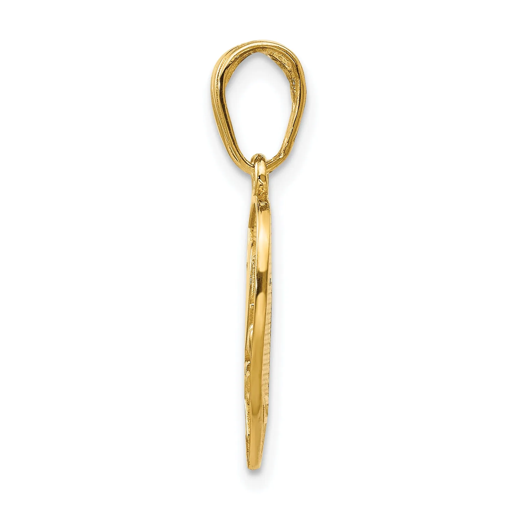 14k Yellow Gold I LOVE YOU Break Apart Heart Charm Pendant