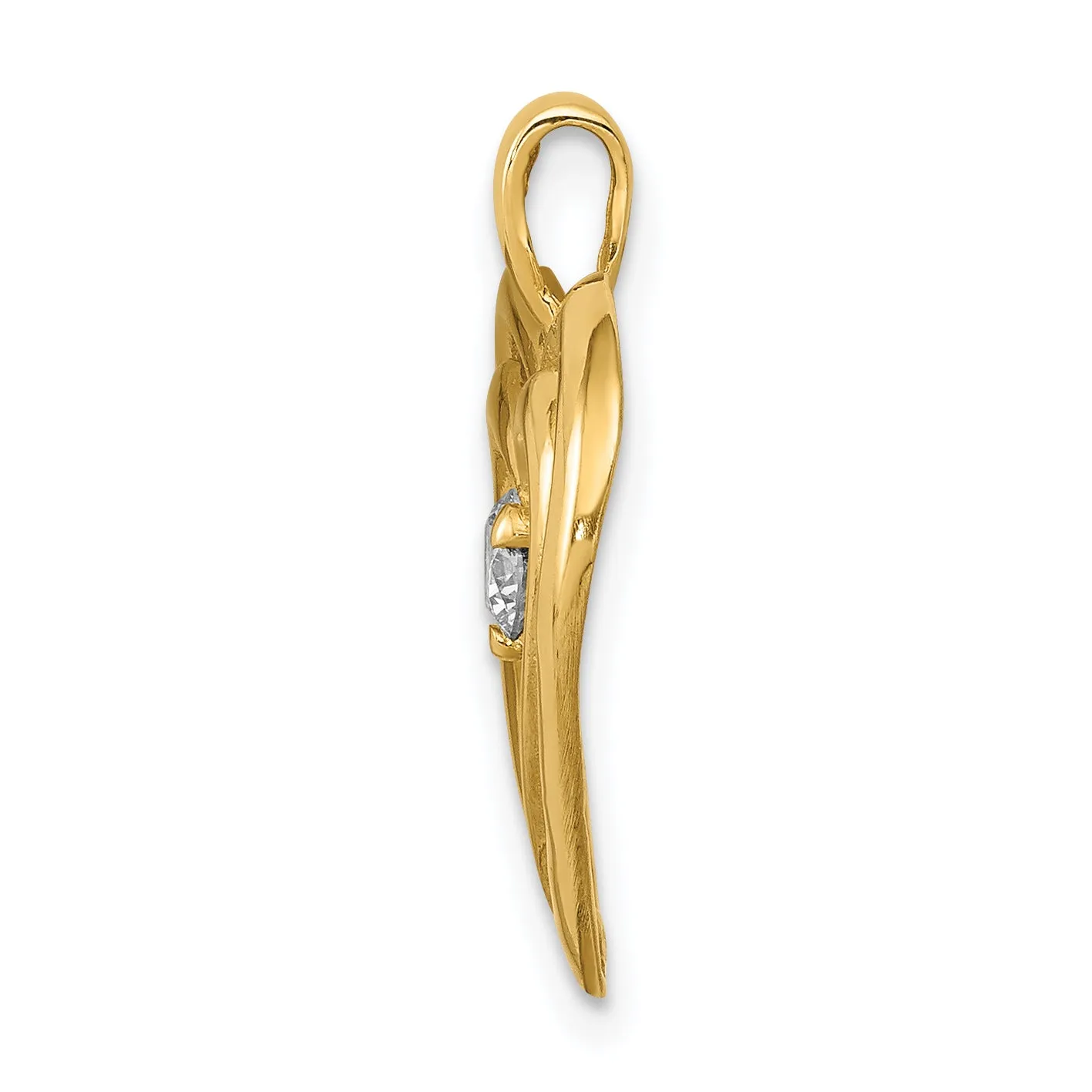 14k Yellow Gold L1 Clarity, G i Color Diamond Double Heart Pendant