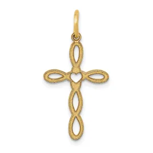 14k Yellow Gold Passion Designed Cross Pendant