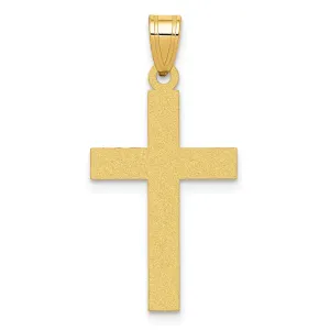 14k Yellow Gold Polished Cross Pendant