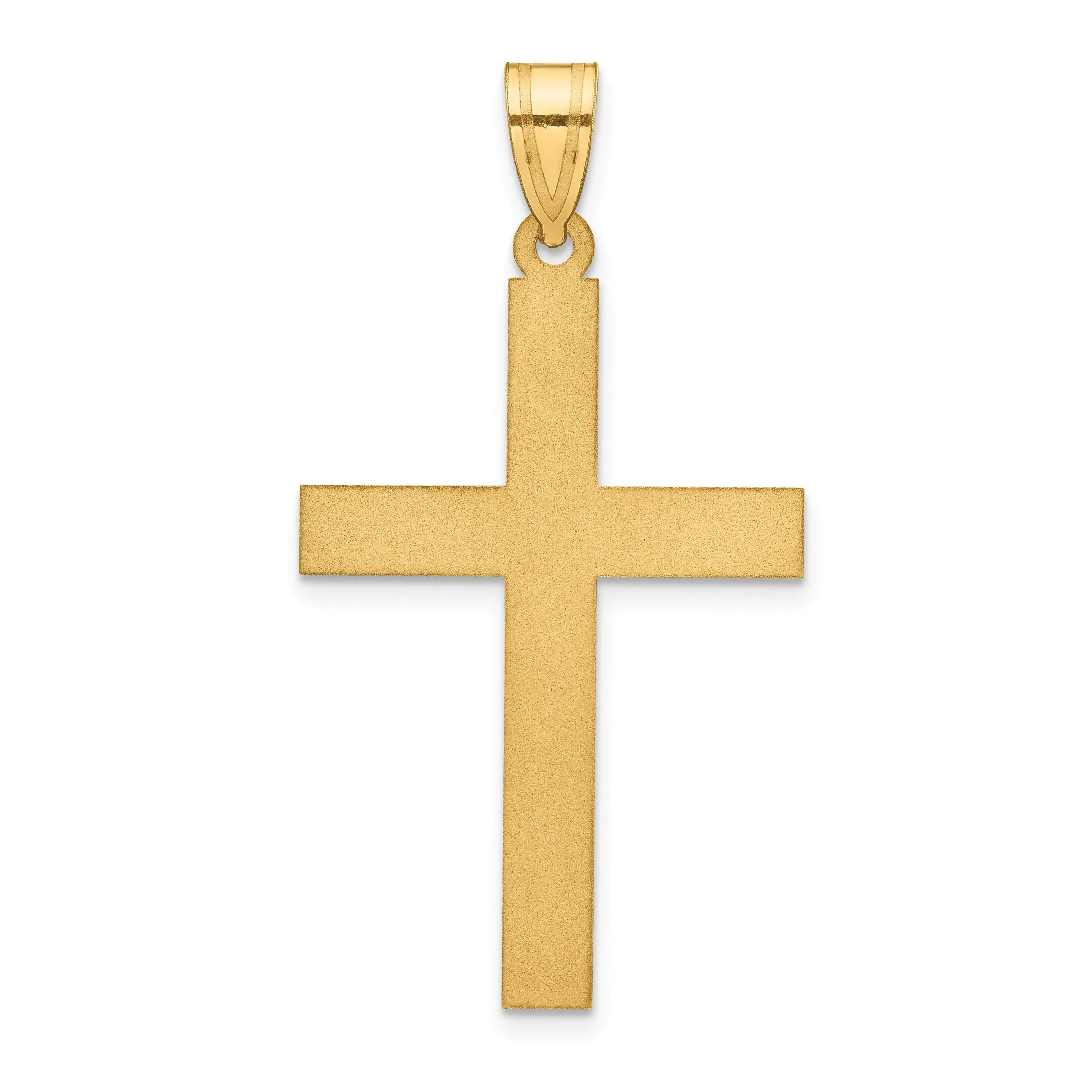 14k Yellow Gold Polished Cross Pendant