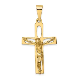 14k Yellow Gold Polished Crucifix Pendant
