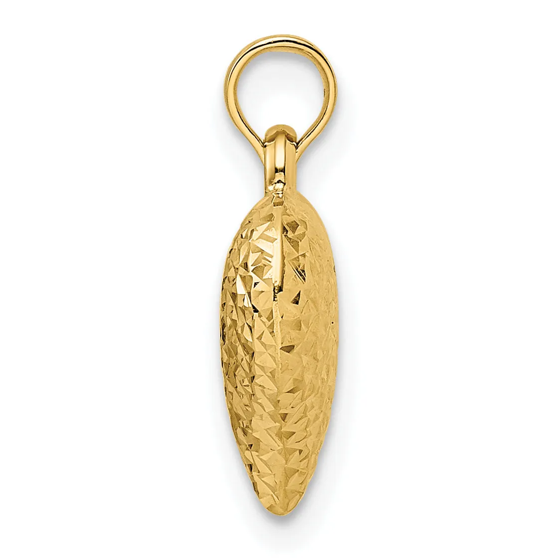 14k Yellow Gold Polished D.C Large Puffed Heart Pendant