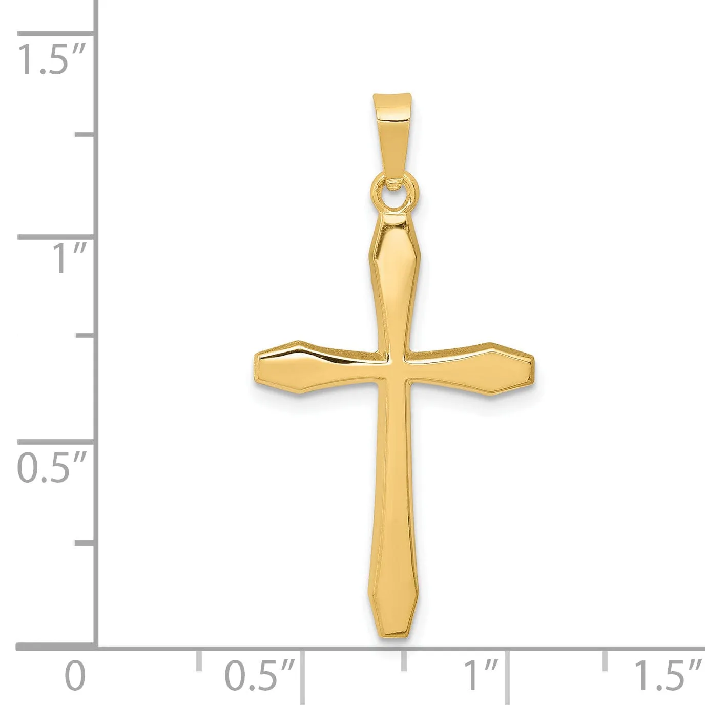 14k Yellow Gold Polished Finish Cross Pendant