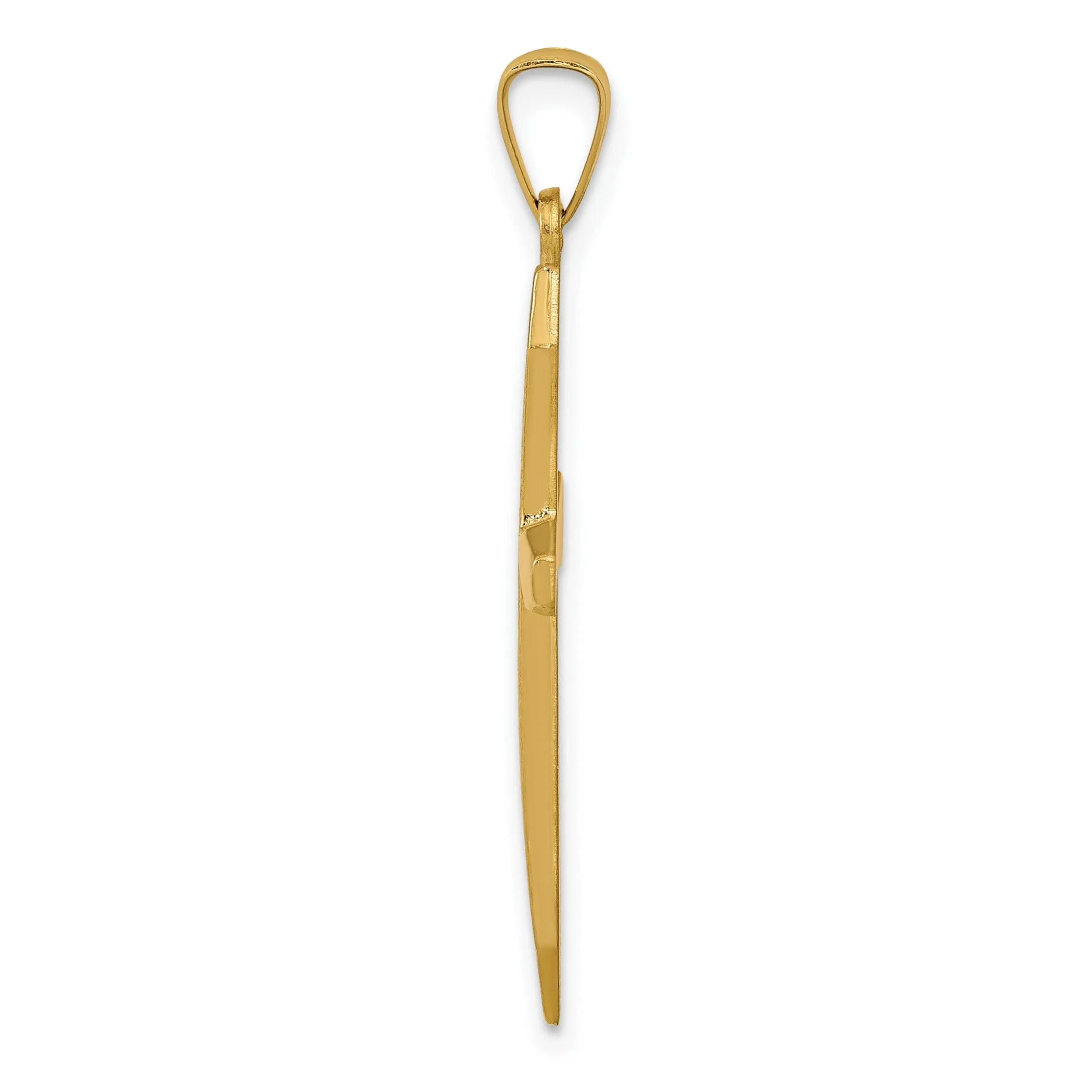 14k Yellow Gold Polished Finish Cross Pendant