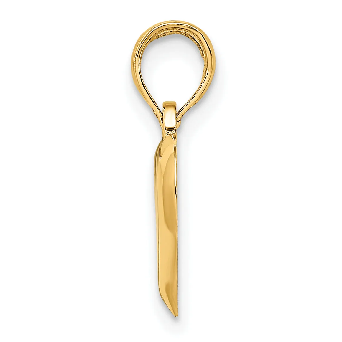 14k Yellow Gold Polished Teardrop Shape Heart Charm Pendant