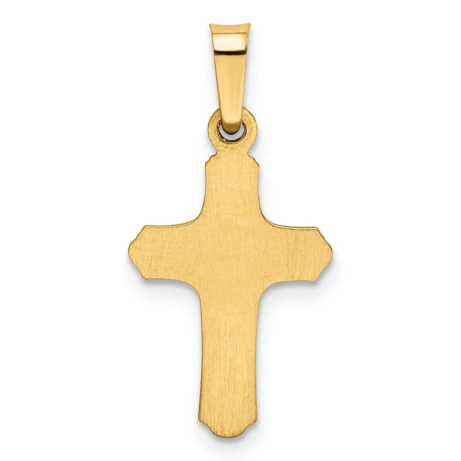 14k Yellow Gold Polished Textured Cross Pendant