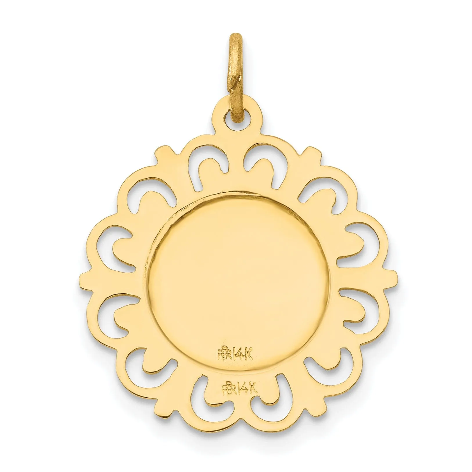 14k Yellow Gold Sacred Heart of Jesus Pendant