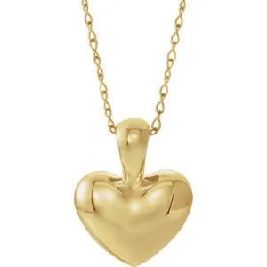 14K Yellow Heart Youth 15" Necklace