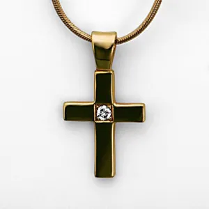 14kt Gold Diamond Cross Pendant